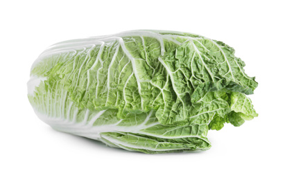 Photo of Fresh ripe Chinese cabbage isolated on white