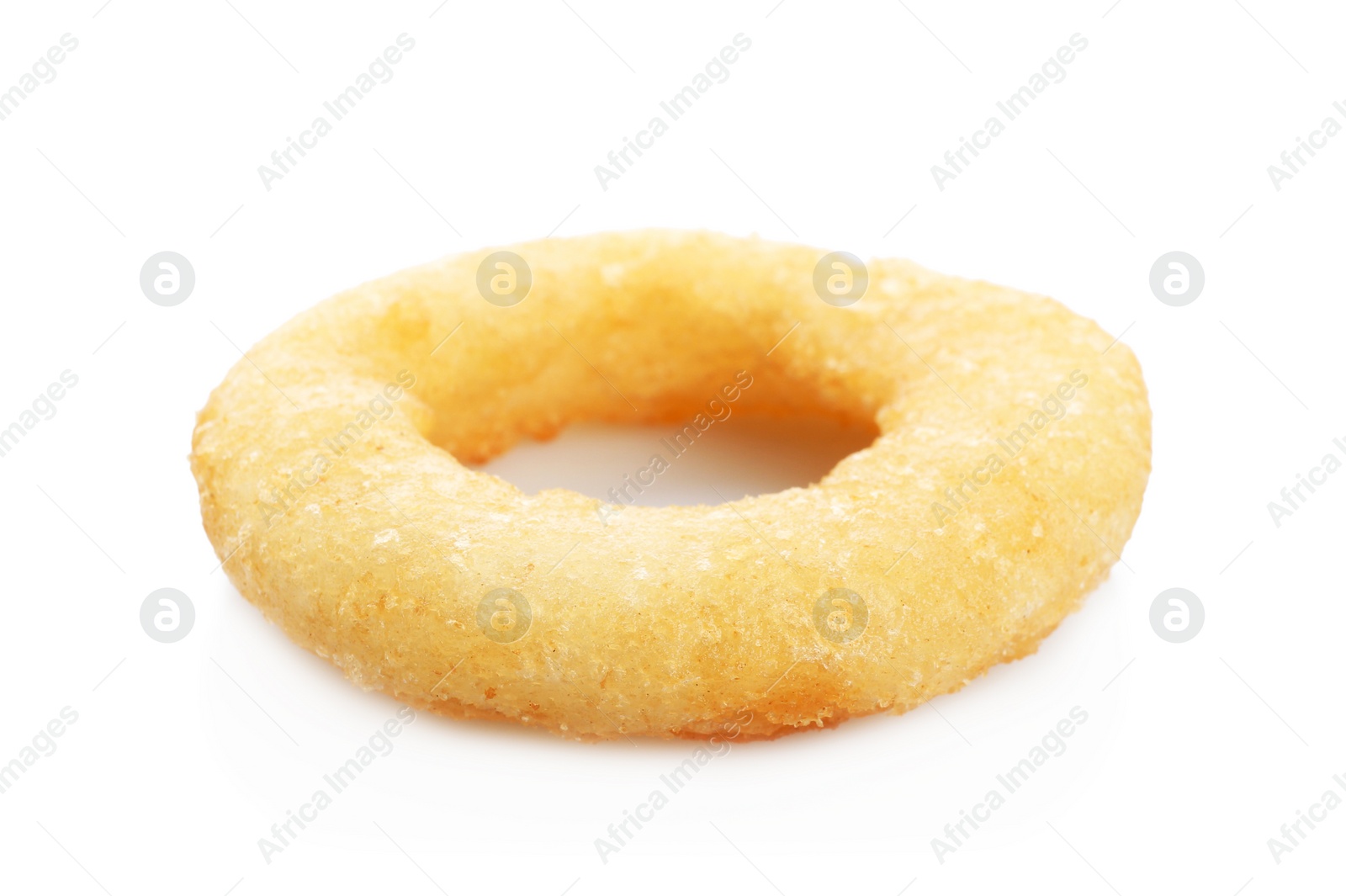 Photo of Freshly cooked onion ring on white background