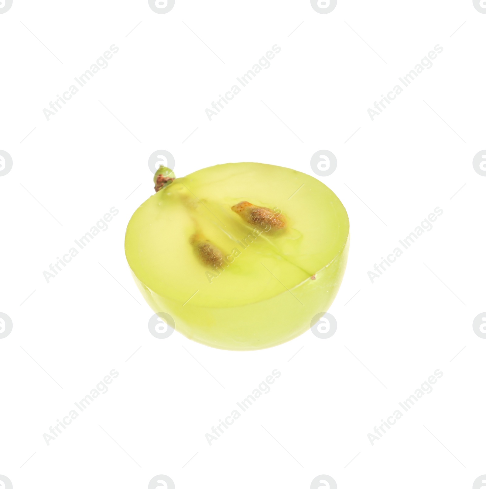 Photo of Half of delicious ripe green grape isolated on white