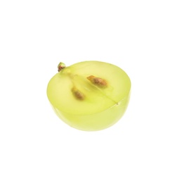 Photo of Half of delicious ripe green grape isolated on white