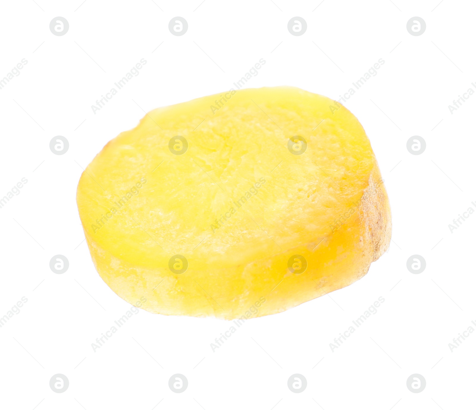 Photo of Slice of raw yellow carrot isolated on white