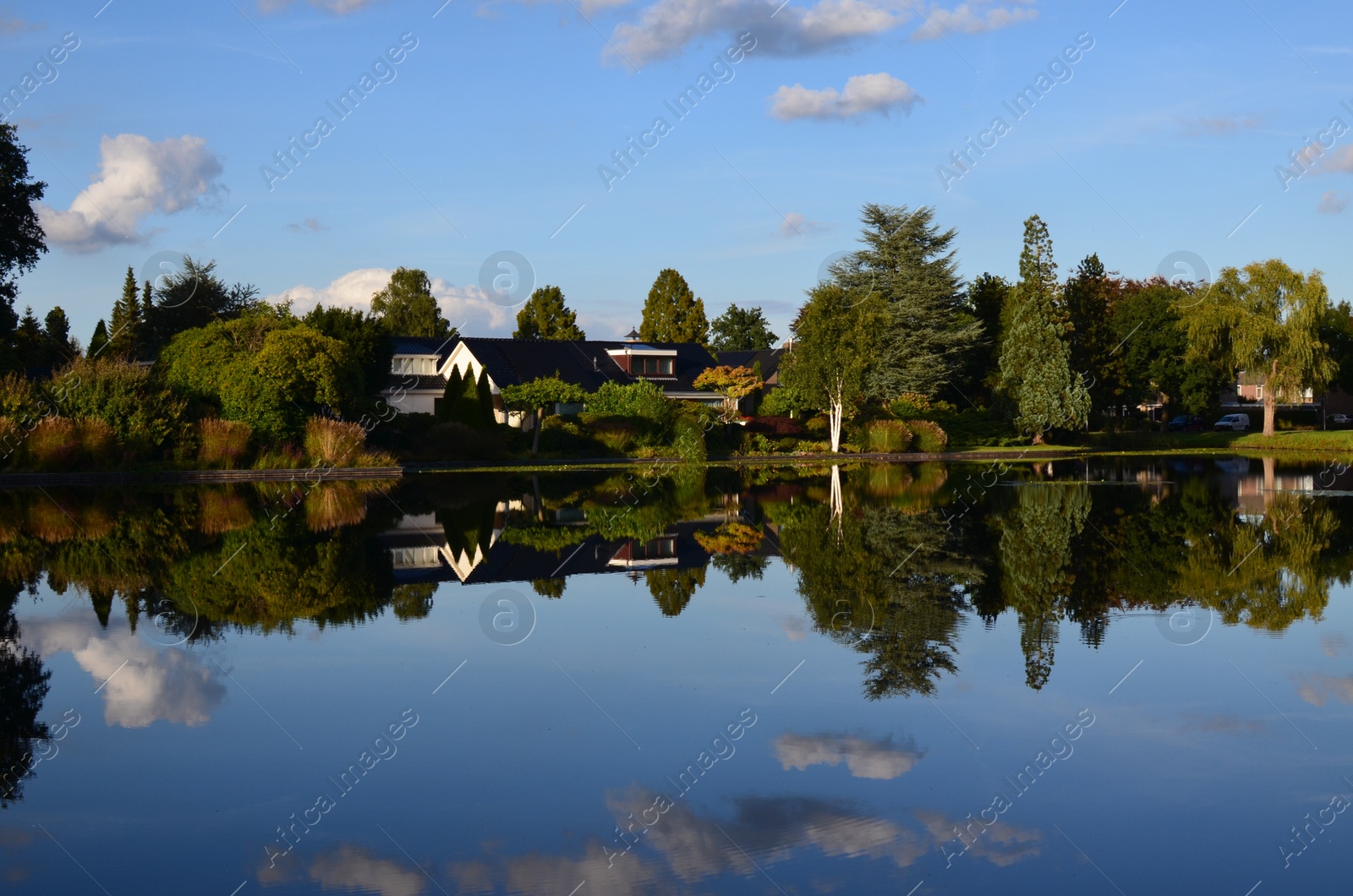 Photo of Picturesque view of pond and beautiful estate