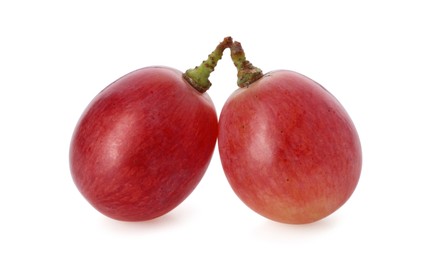 Photo of Two ripe red grapes isolated on white