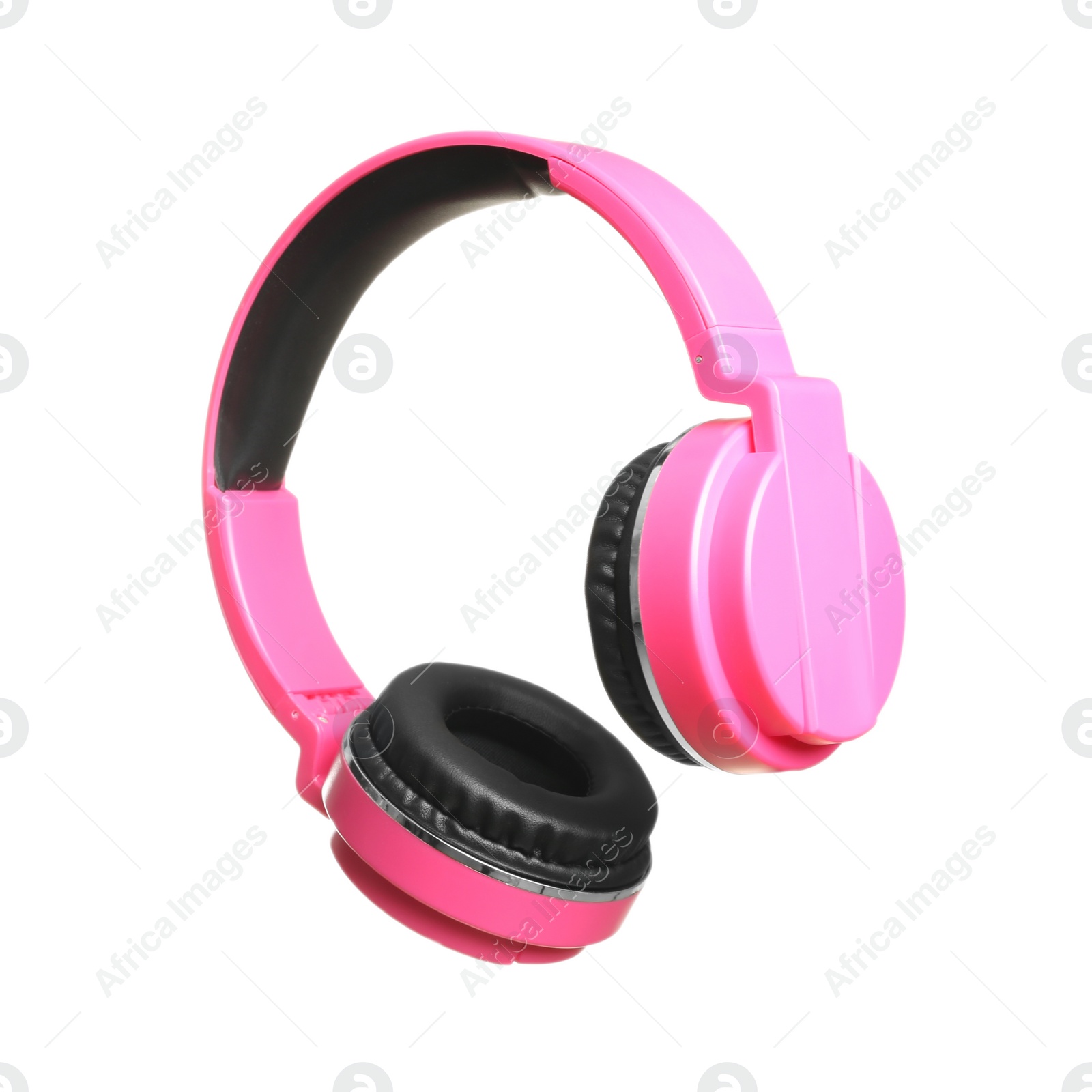 Photo of Stylish headphones with pads on white background