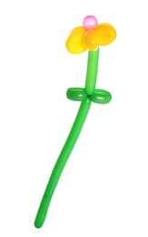 Flower figure made of modelling balloon on white background