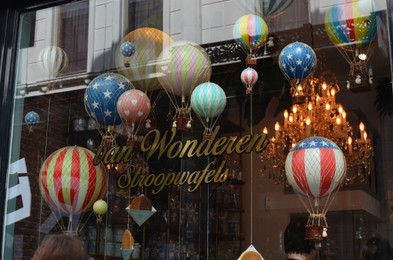 Photo of Amsterdam, Netherlands - June 18, 2022: Storefront of Van Wonderen Stroopwafels waffle shop
