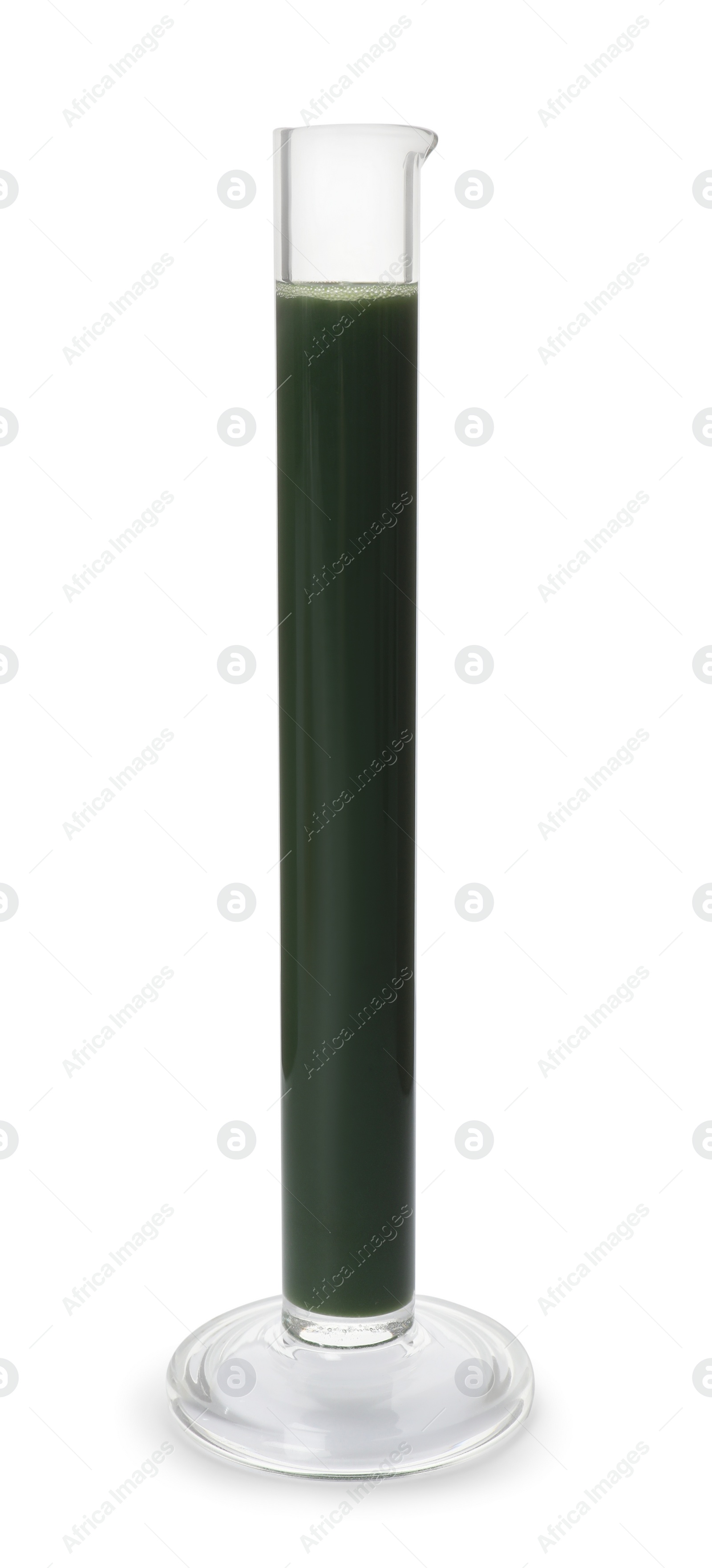 Photo of Test tube with crude oil isolated on white