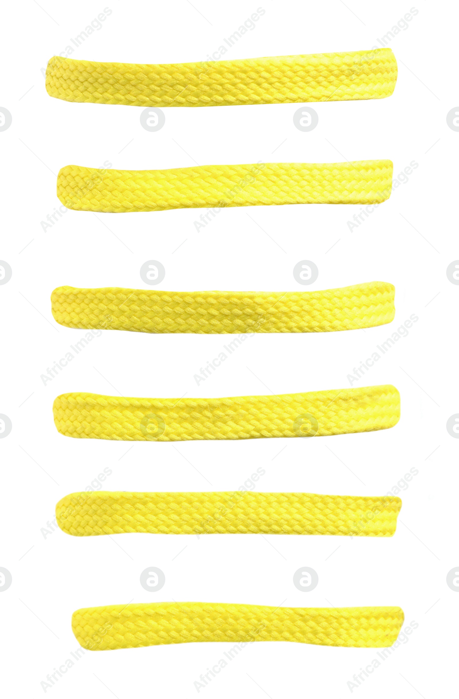 Image of Yellow shoe laces isolated on white 