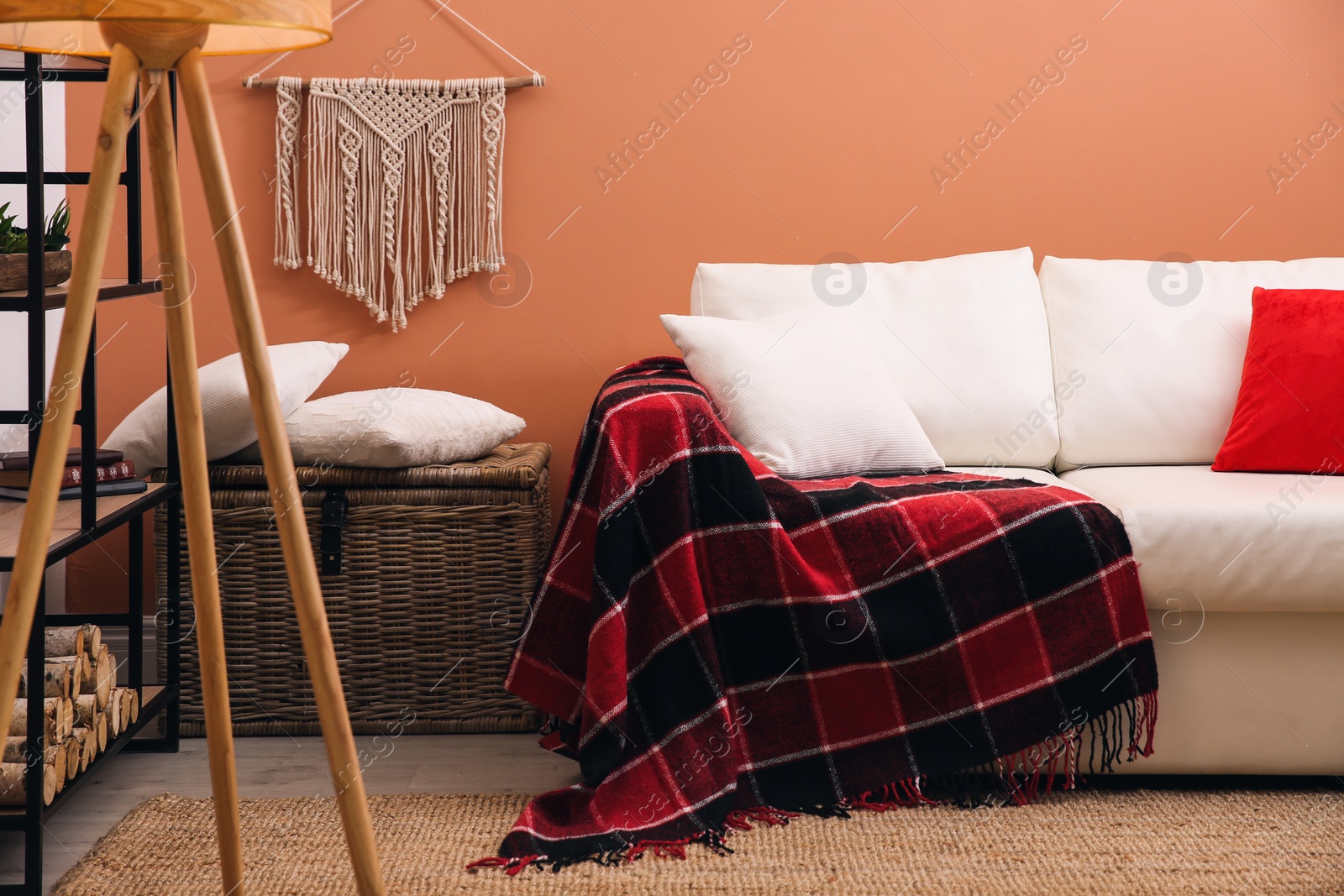 Photo of Cozy living room interior inspired by autumn colors