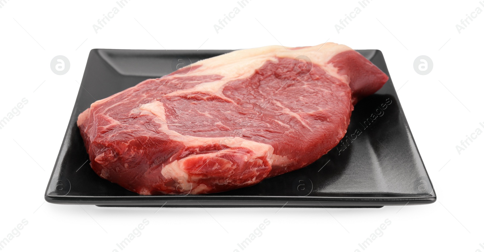 Photo of Piece of fresh beef meat isolated on white