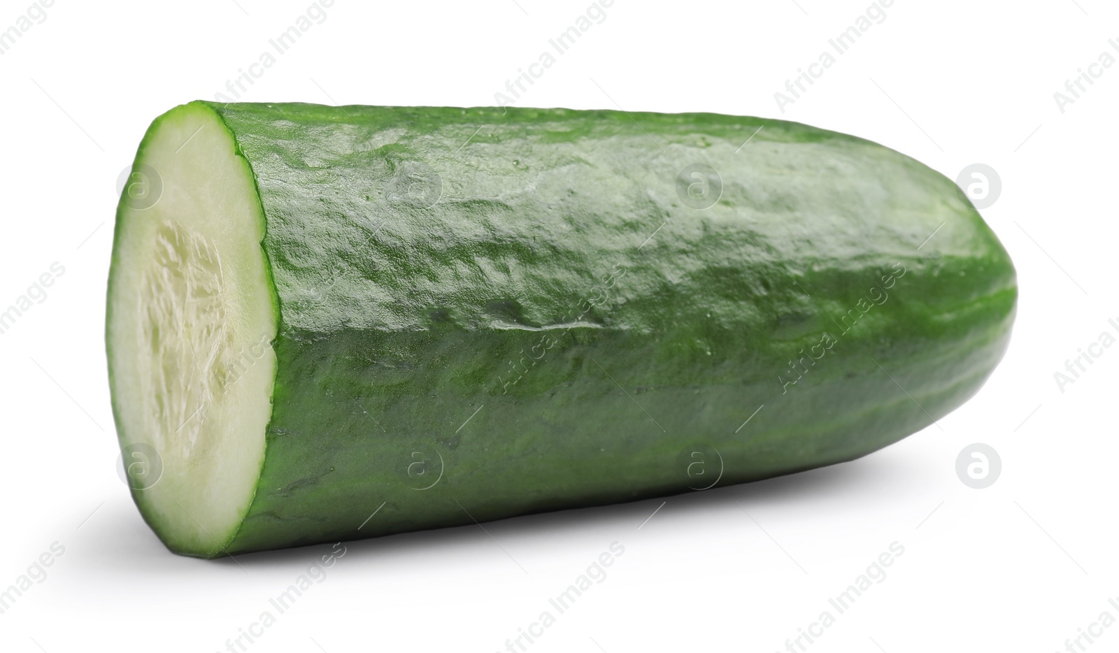 Photo of Half of long cucumber isolated on white