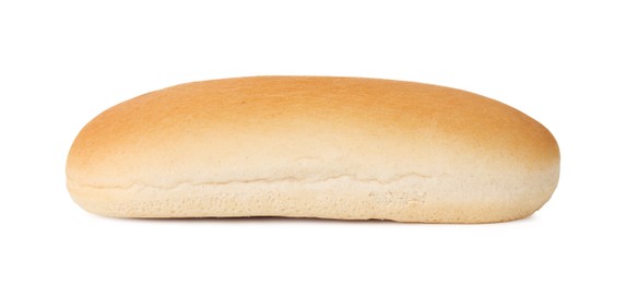 Photo of One fresh hot dog bun isolated on white