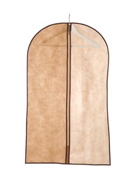 Empty garment bag for clothes isolated on white