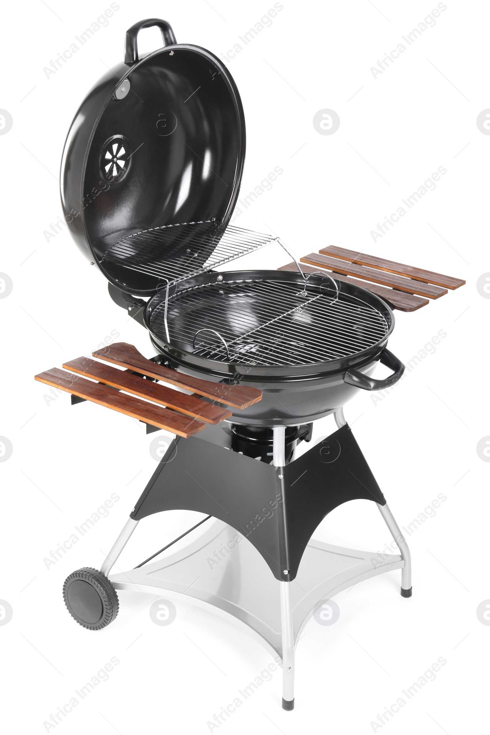 Photo of New modern barbecue grill on white background