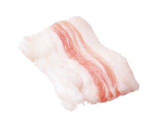 Piece of tasty salt pork isolated on white