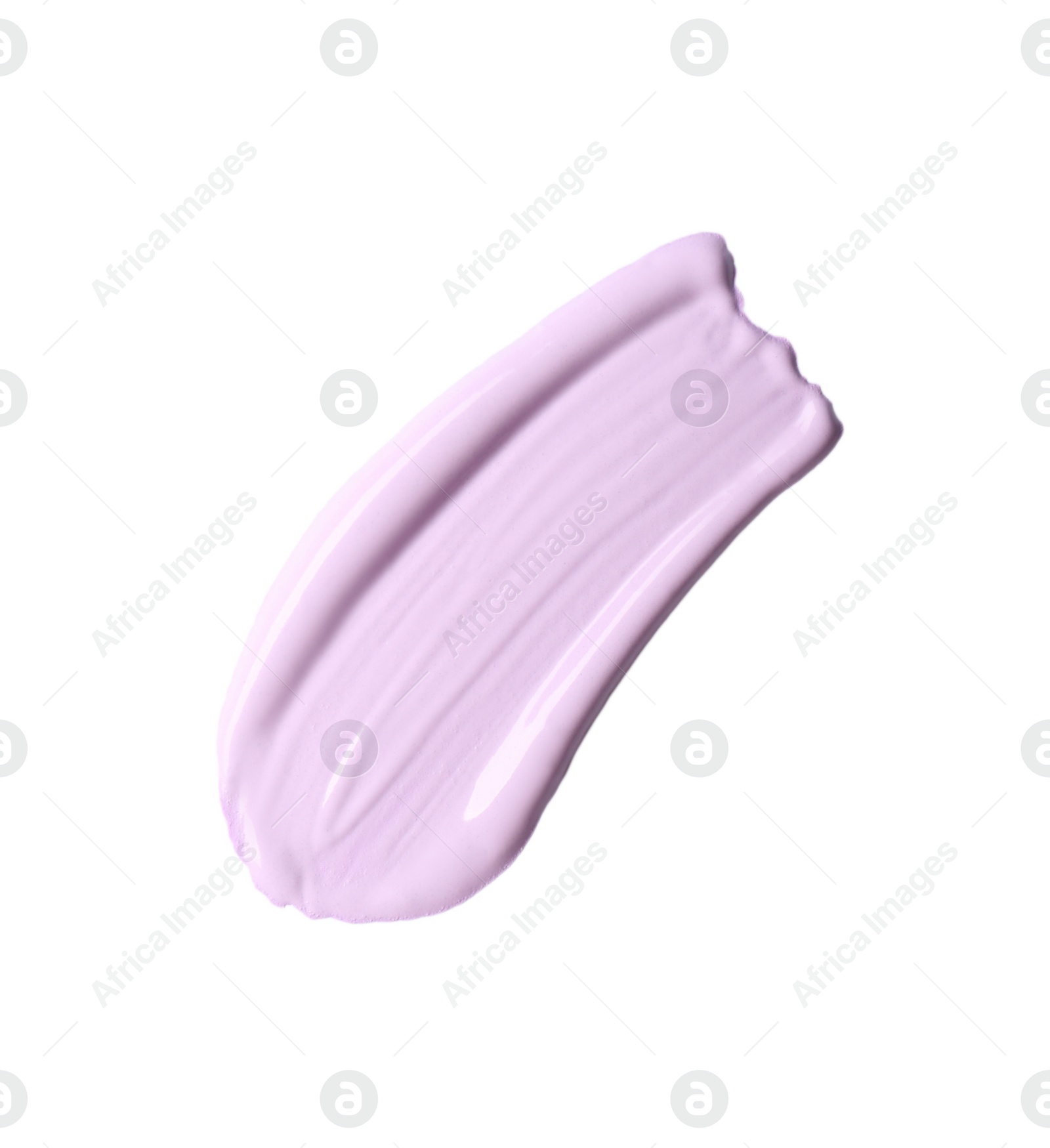 Photo of Stroke of purple color correcting concealer isolated on white