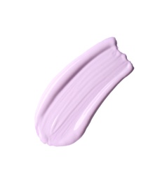 Photo of Stroke of purple color correcting concealer isolated on white