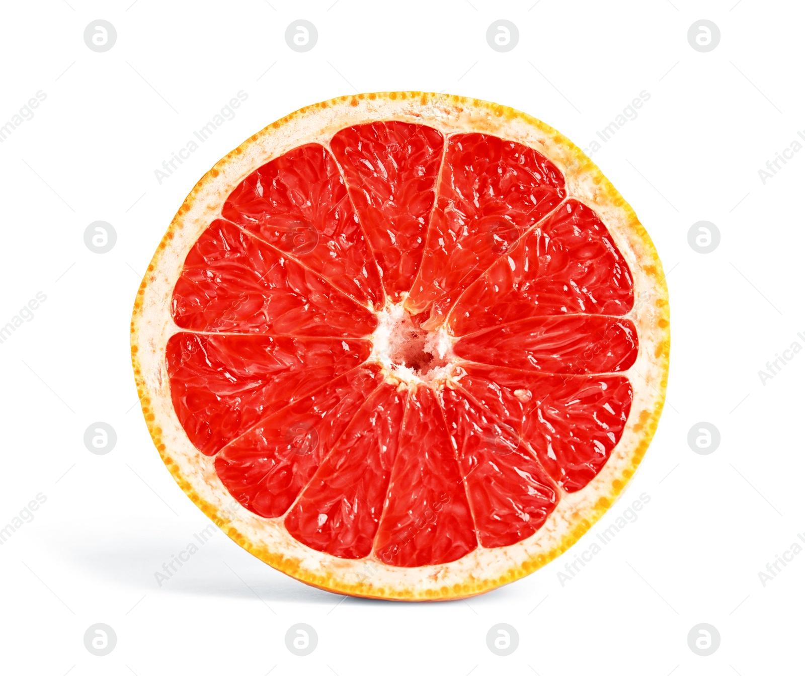 Photo of Half of ripe grapefruit isolated on white