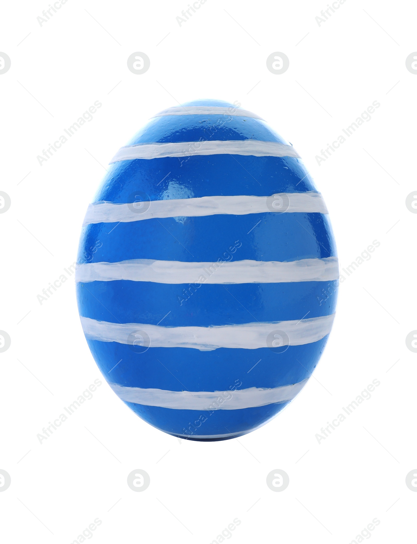 Photo of Decorated Easter egg on white background. Festive tradition