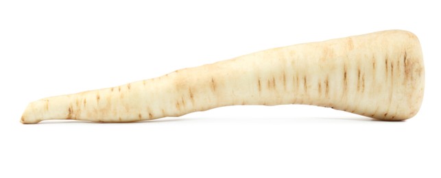 Photo of Tasty fresh ripe parsnip isolated on white