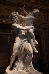 Photo of Rome, Italy - February 3, 2024: Rape of Proserpine statue by Bernini Gian Lorenzo in Borghese Gallery