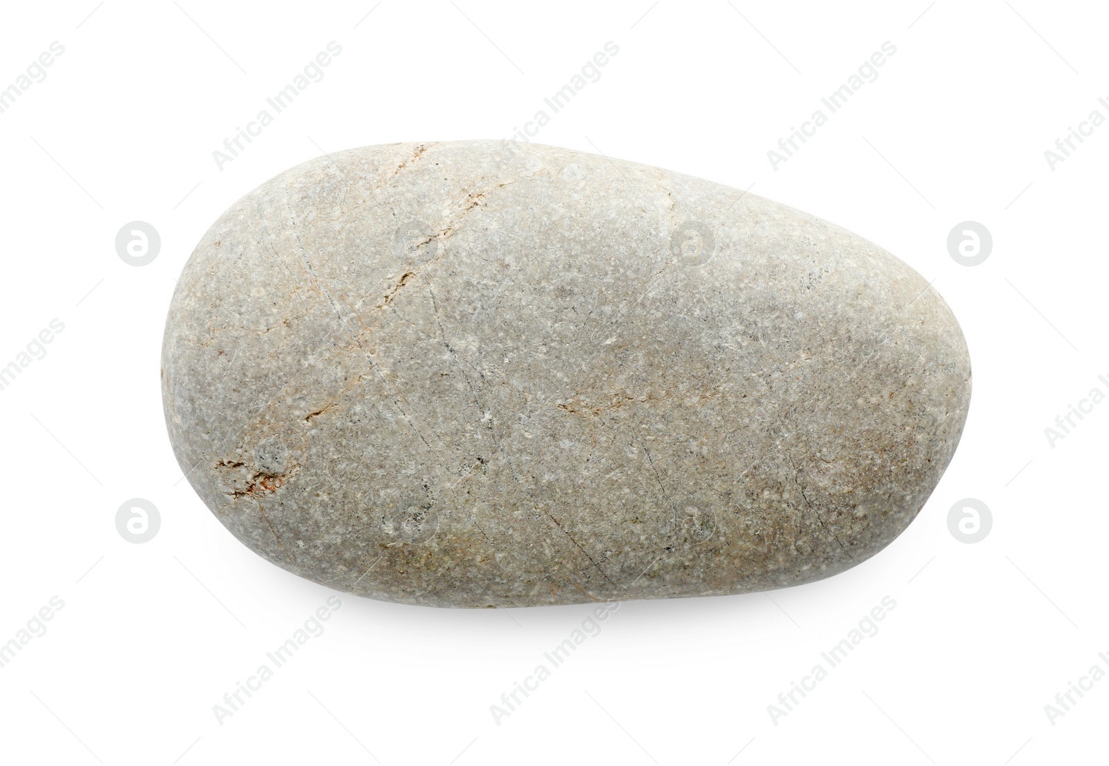 Photo of One light stone isolated on white, top view