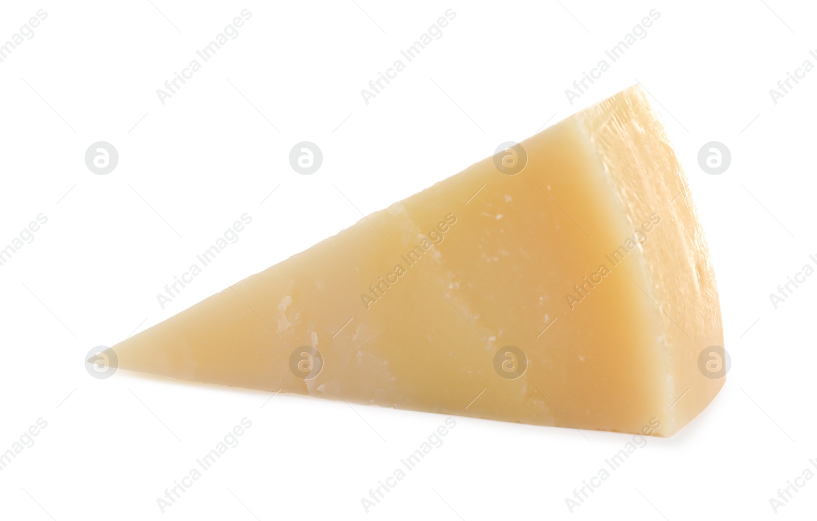 Photo of Piece of tasty parmesan cheese isolated on white