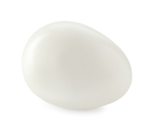 Peeled boiled quail egg on white background