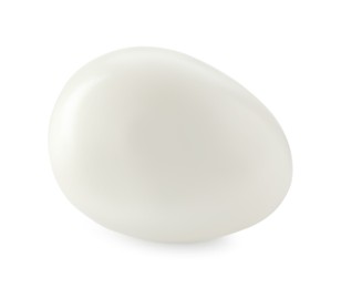 Photo of Peeled boiled quail egg on white background