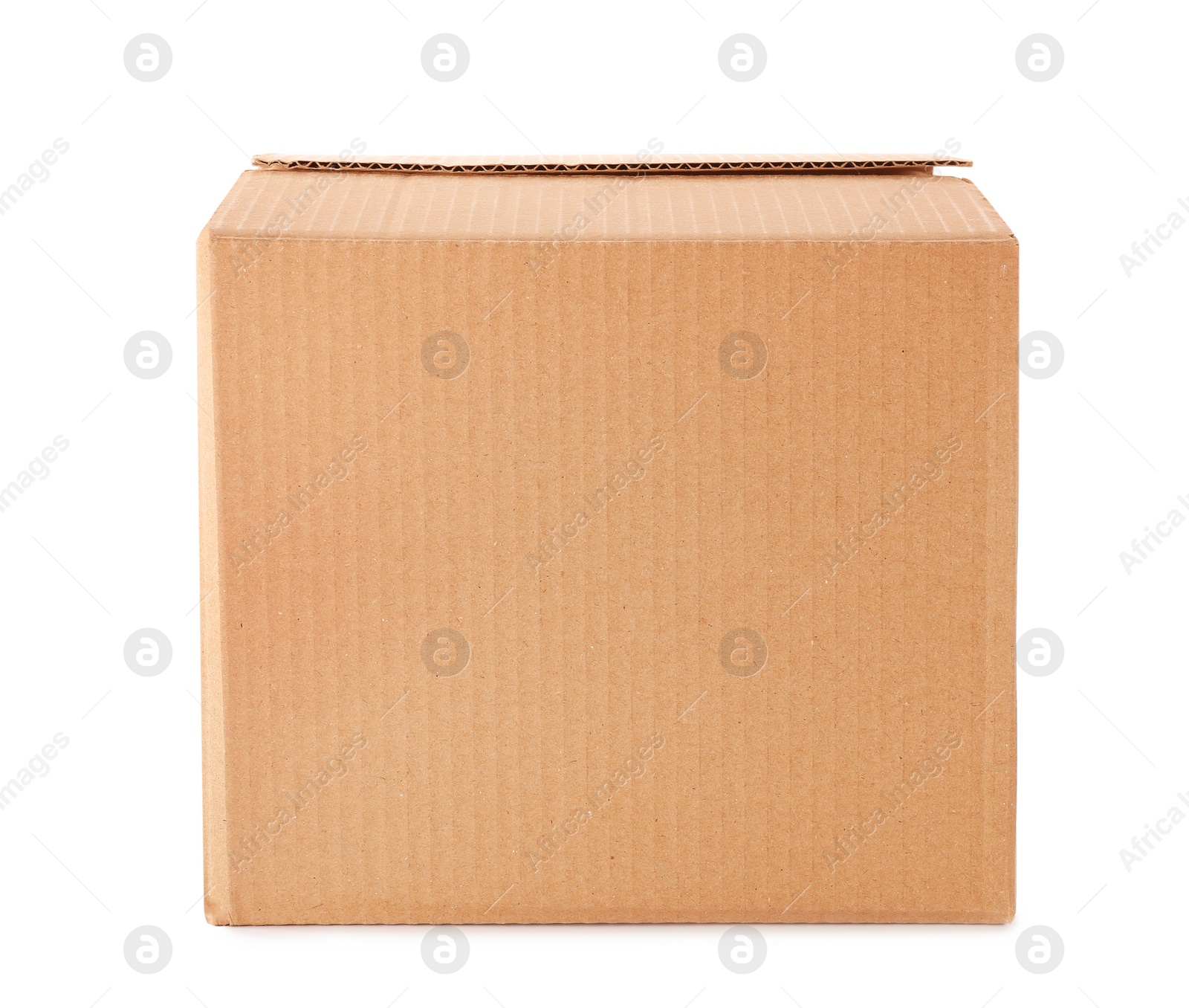 Photo of Cardboard box isolated on white. Mockup for design