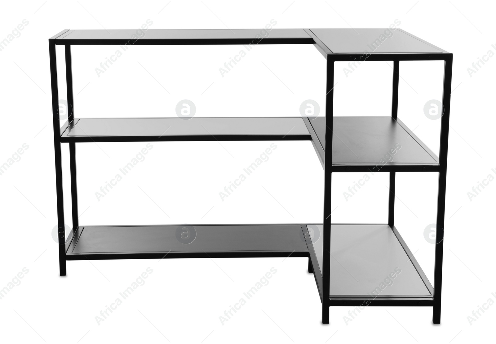 Photo of Stylish console table on white background. Interior element