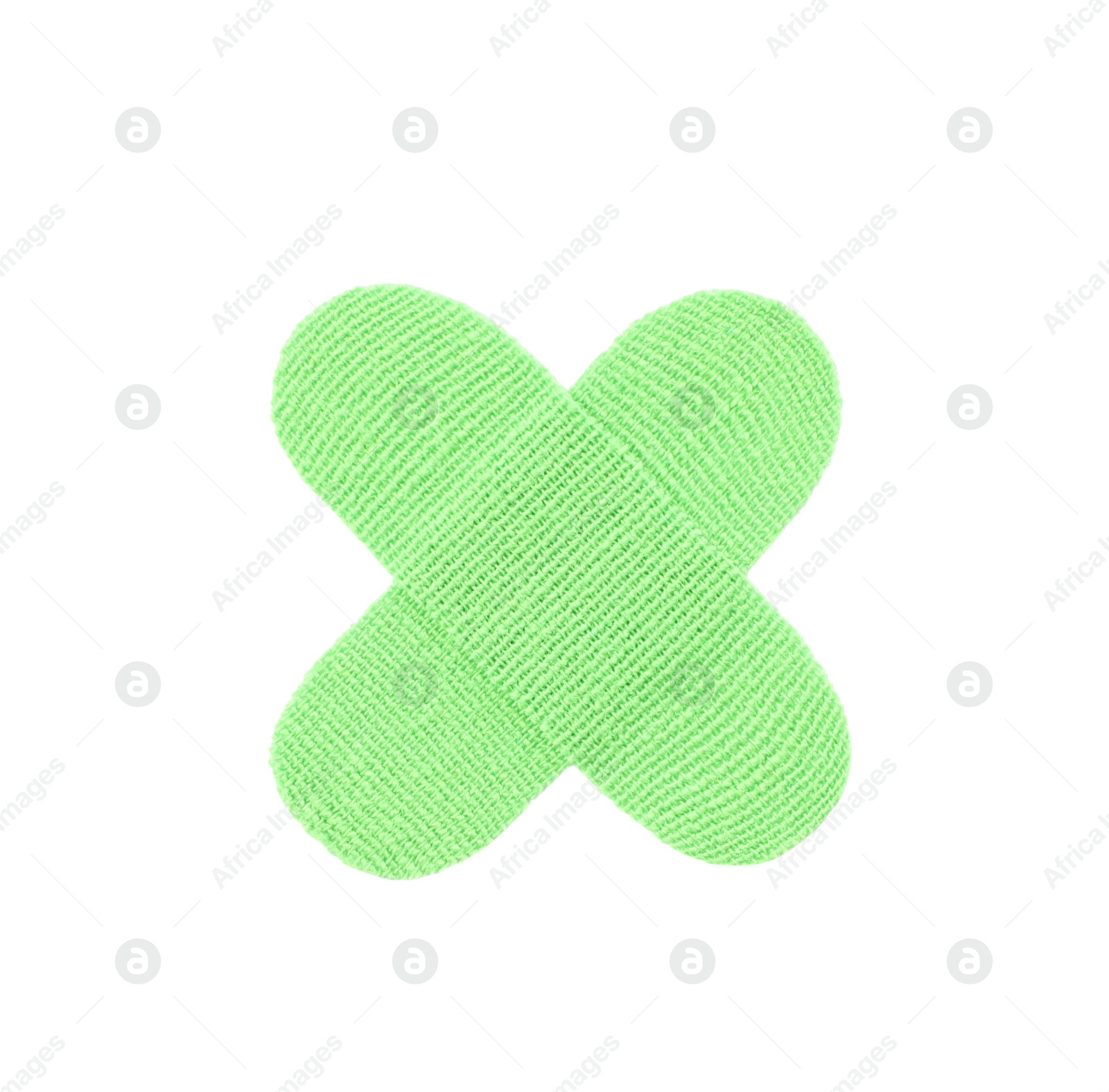 Photo of Green kinesio tape pieces on white background, top view