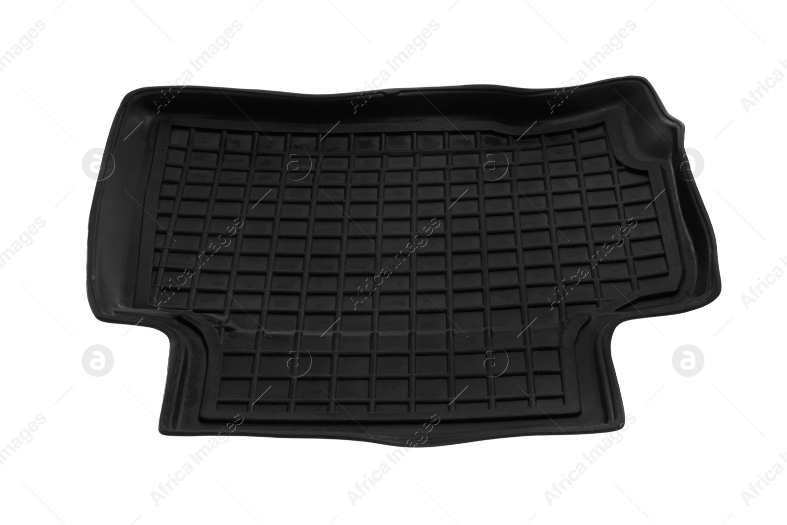 Photo of Black rubber car mat isolated on white
