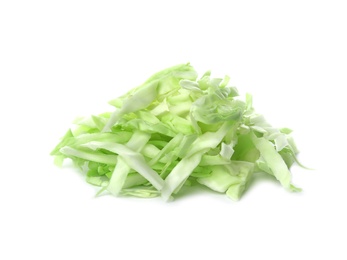 Chopped cabbage on white background. Healthy food