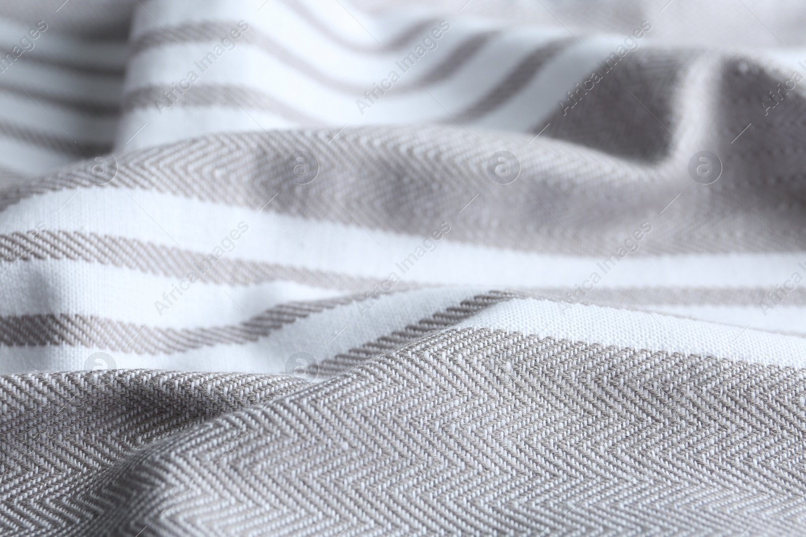 Photo of Texture of grey striped fabric as background, closeup