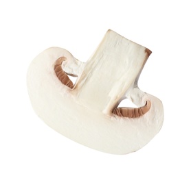 Photo of Piece of fresh mushroom on white background