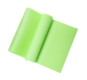 Photo of Light green camping mat isolated on white, top view