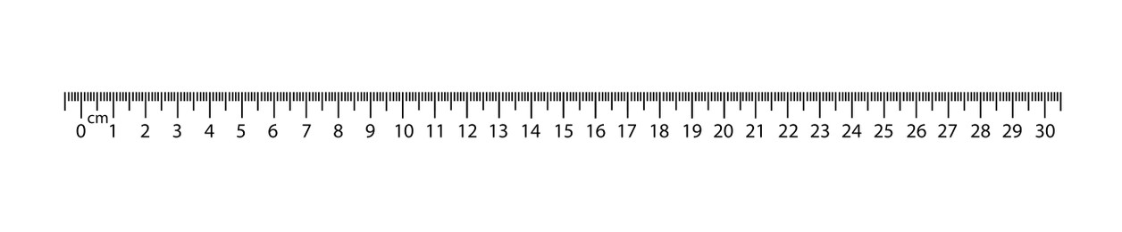 Image of Ruler with measuring length markings in centimeters on white background. Illustration