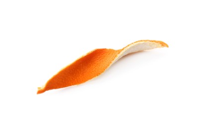 Photo of Dry orange fruit peel isolated on white