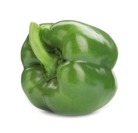 Photo of Ripe green bell pepper on white background