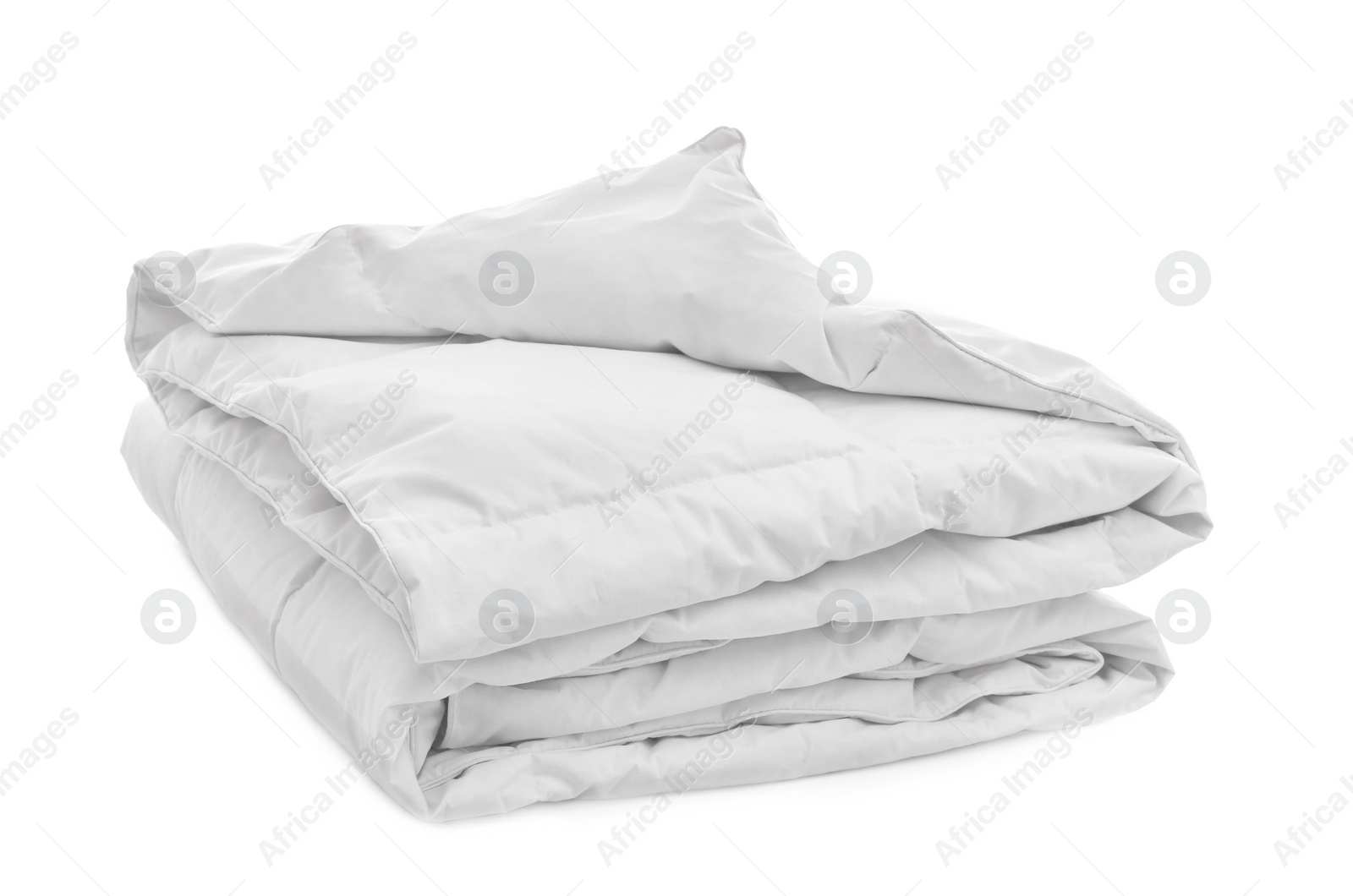 Photo of New soft folded blanket isolated on white