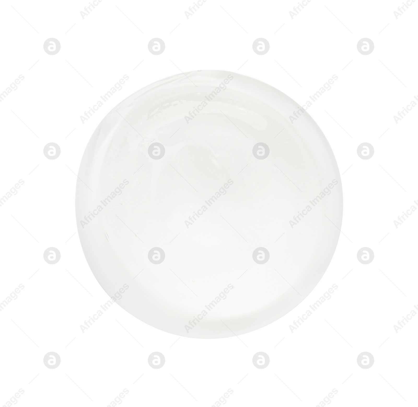 Photo of Sample of clear cosmetic gel on white background, top view