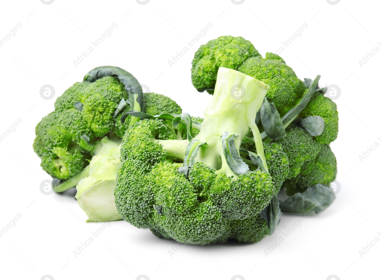 Photo of Fresh raw green broccoli isolated on white