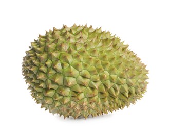 One whole ripe durian isolated on white