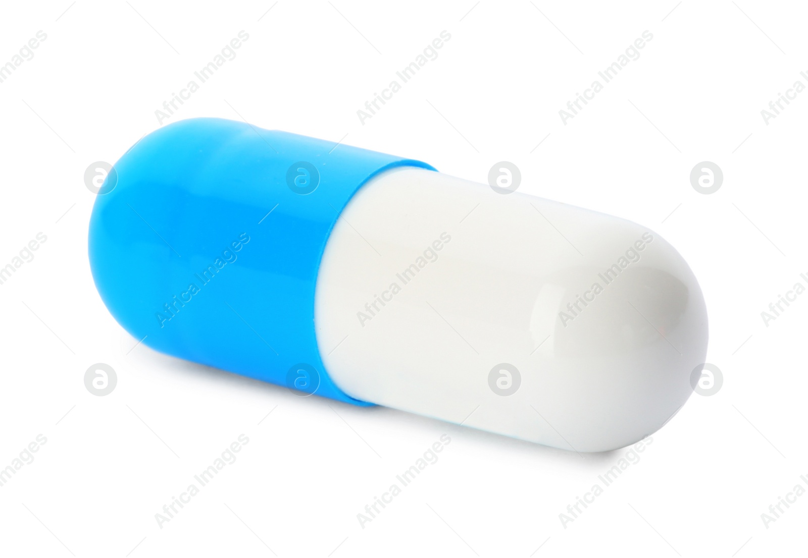 Photo of Color pill isolated on white. Medical treatment
