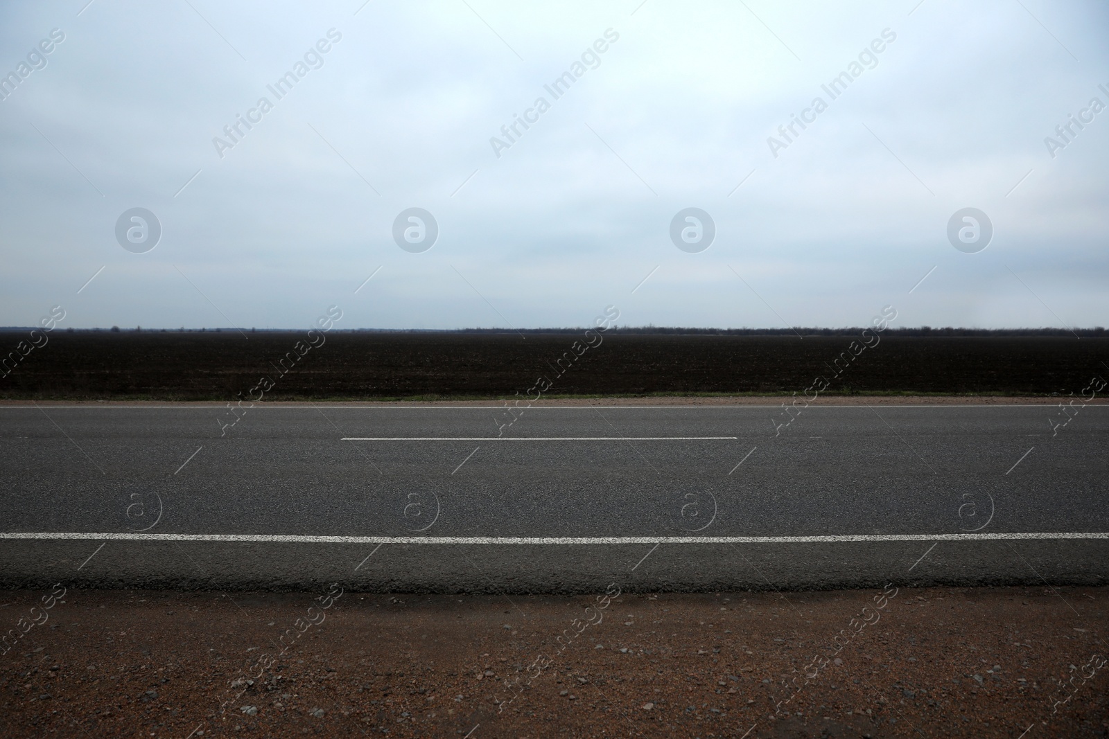 Photo of Beautiful view of asphalt highway without transport