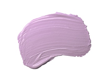 Stroke of purple color correcting concealer isolated on white