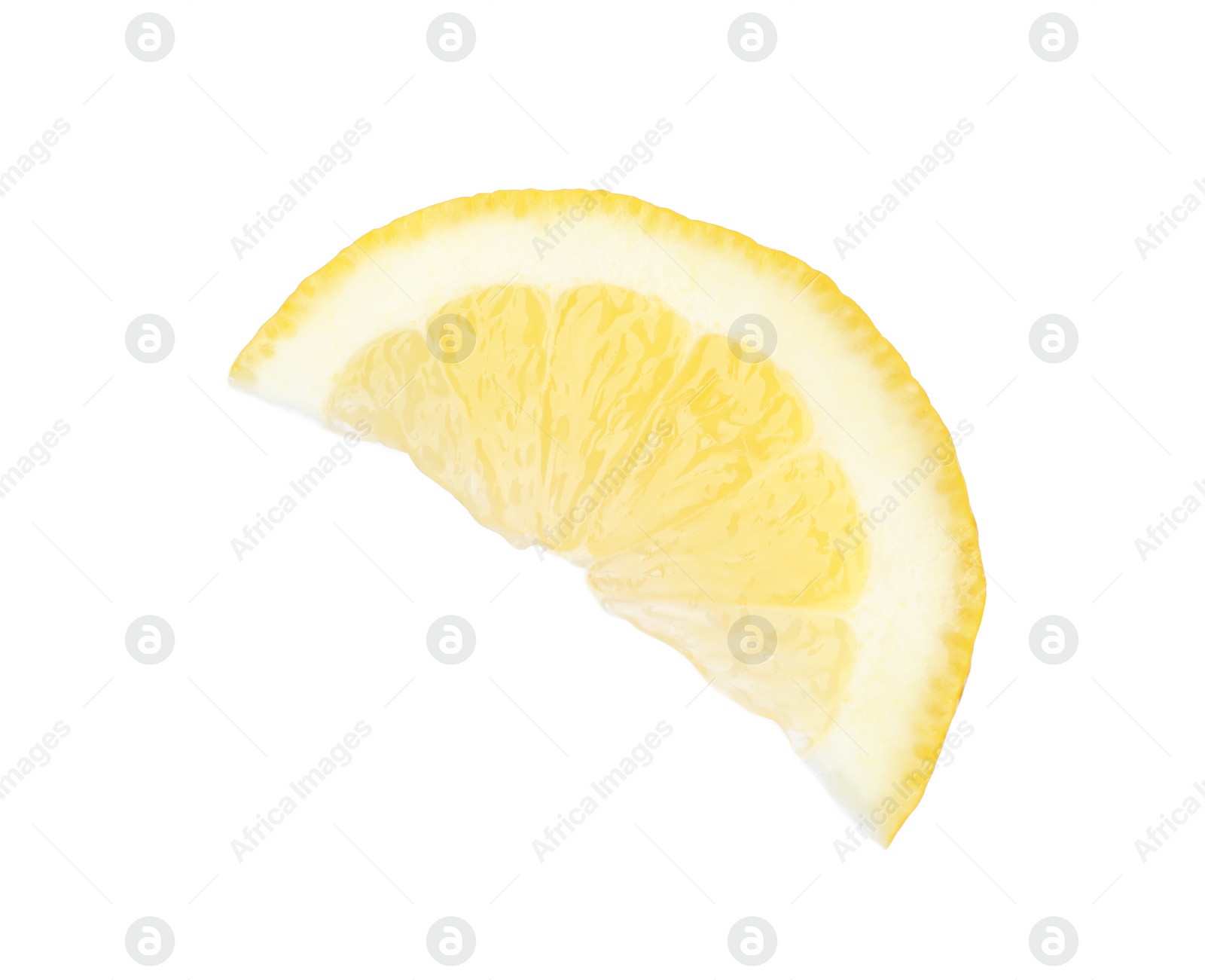 Photo of Cut fresh juicy lemon on white background