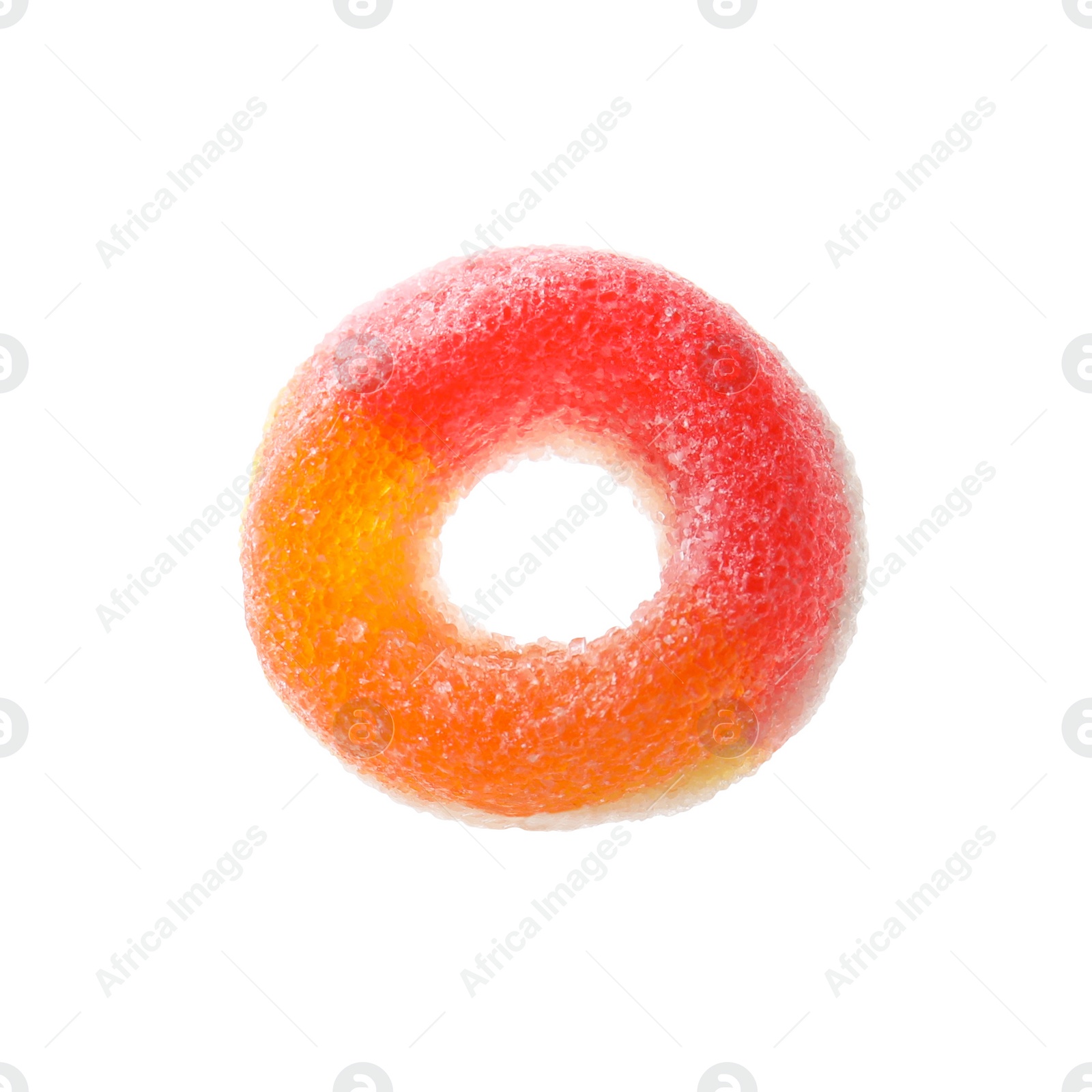 Photo of Sweet colorful jelly candy on white background