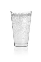 Photo of Glass of soda water isolated on white